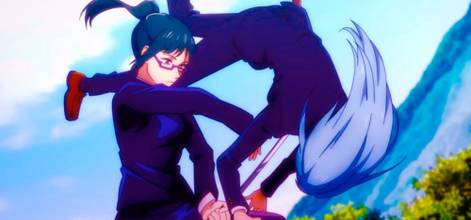 Maki vs Miwa Scena di lotta in Jujutsu Kaisen