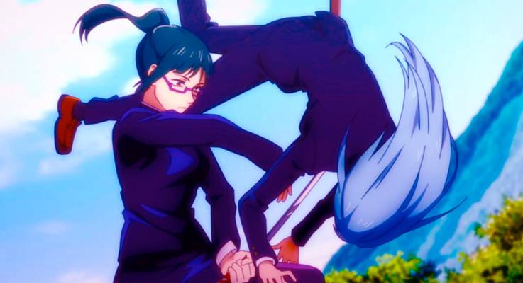 Maki vs Miwa Scena di lotta in Jujutsu Kaisen