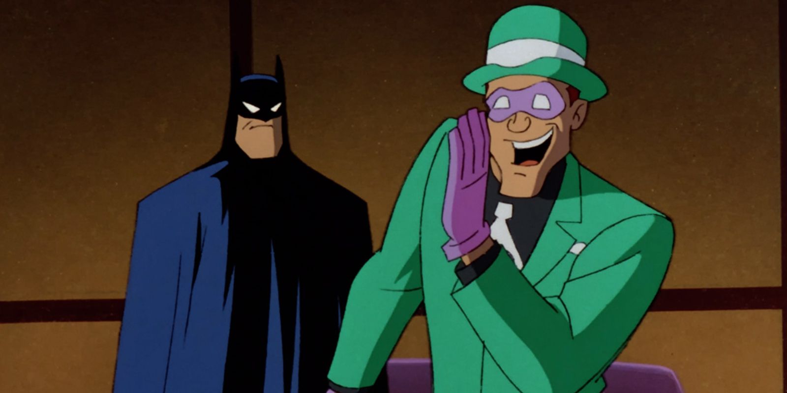 The Riddler embarrassing Batman in Batman The Animated Series