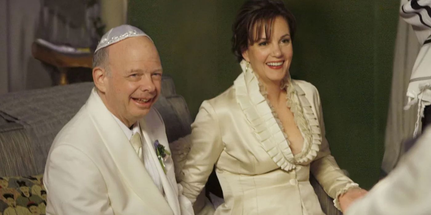 Wallace Shawn as Cyrus Rose and Margaret Colin as Eleanor Waldorf in Gossip Girl