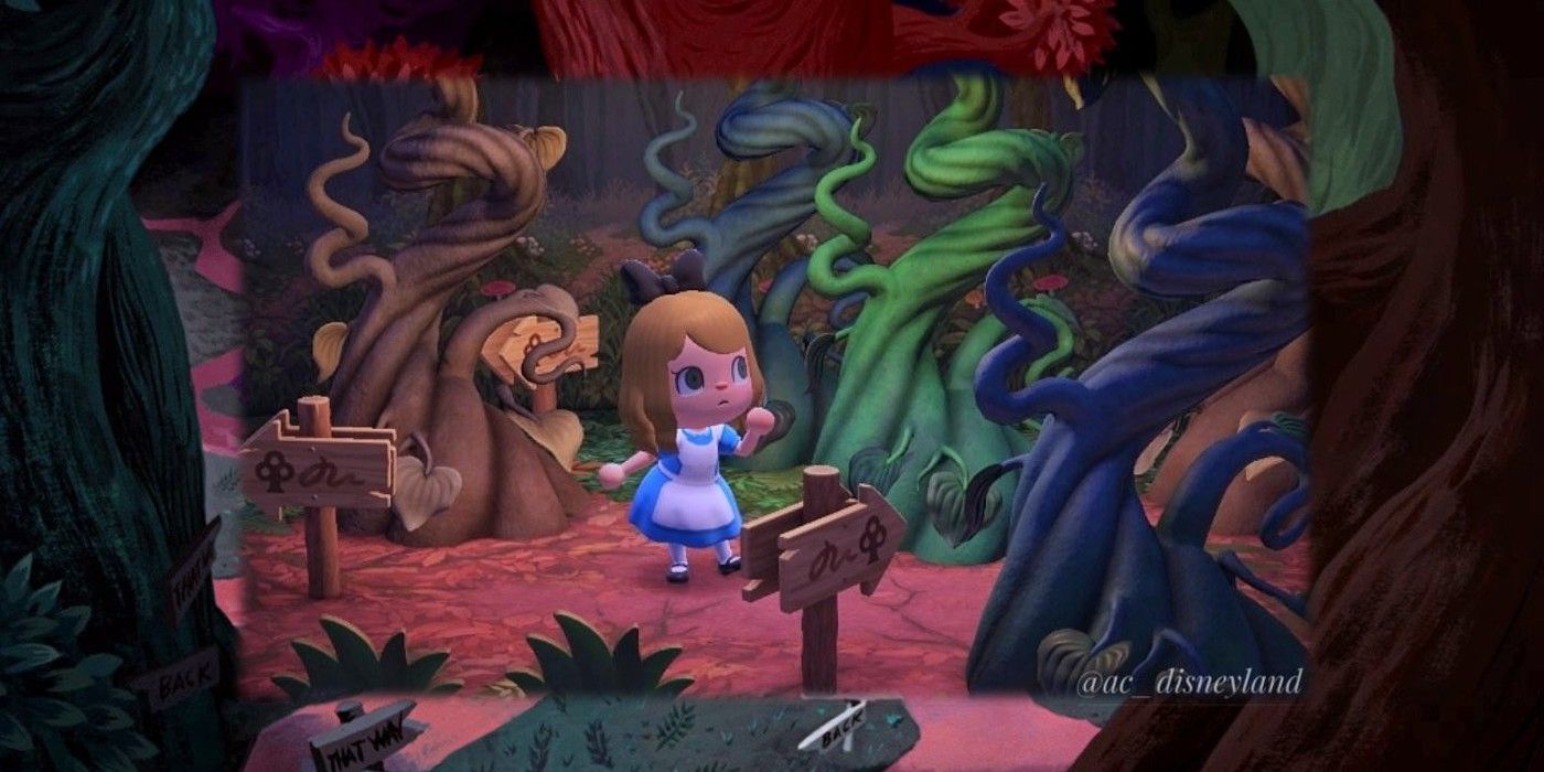Animal Crossing Player Recreates Alice In Wonderland With Giant Vines