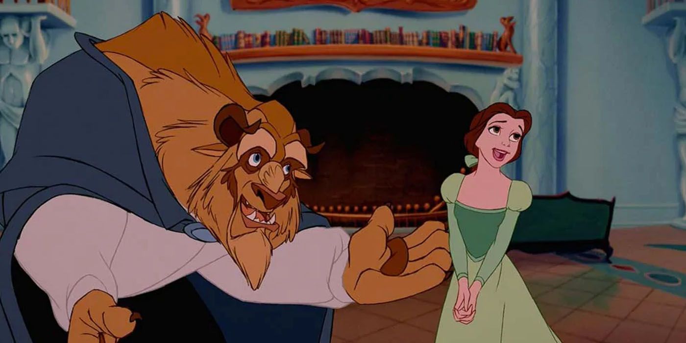 Beast gives Belle the library in Beauty and the Beast