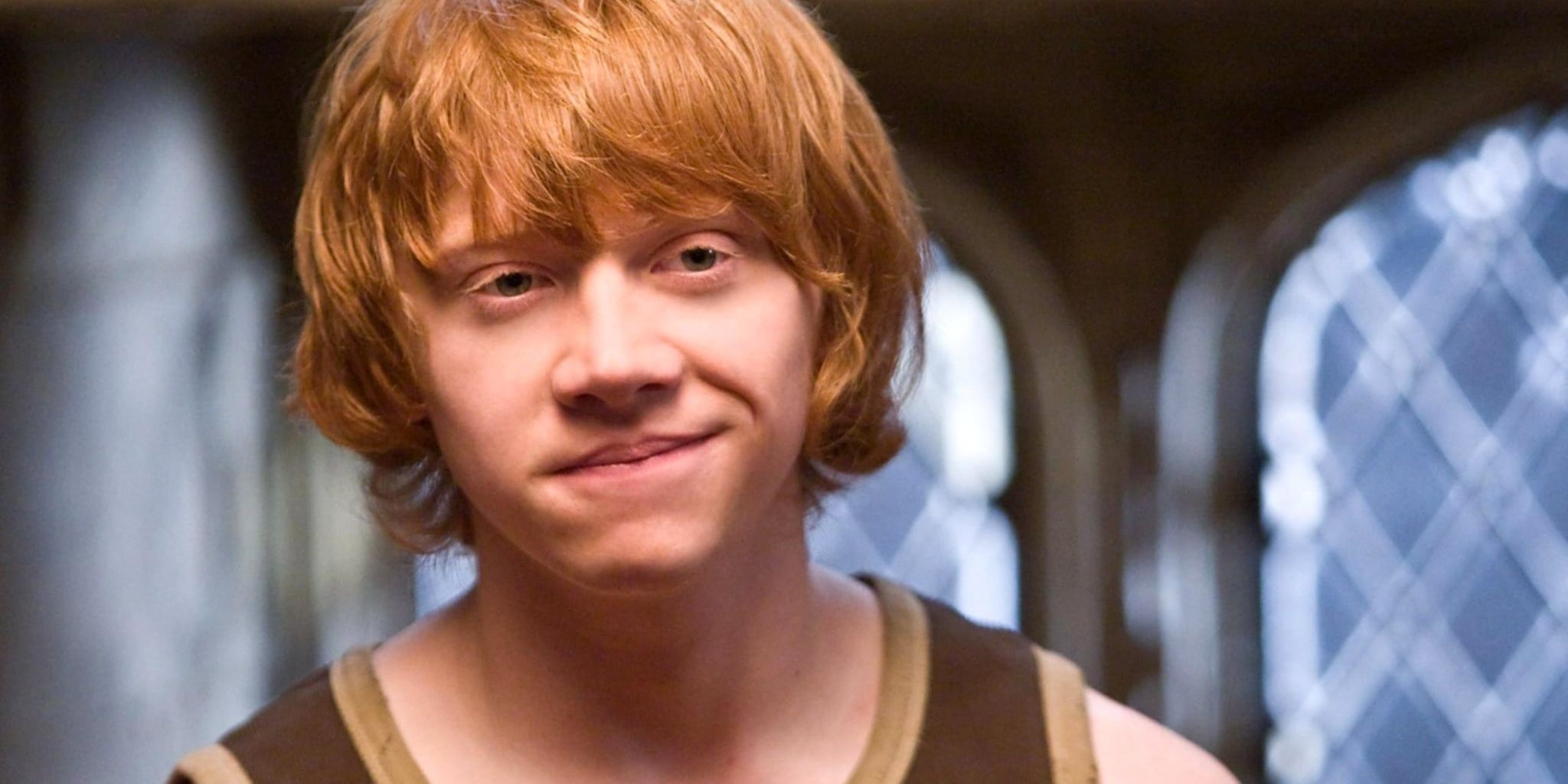 Ron Weasley smiling in Harry Potter and the Half Blood Prince Cropped 2