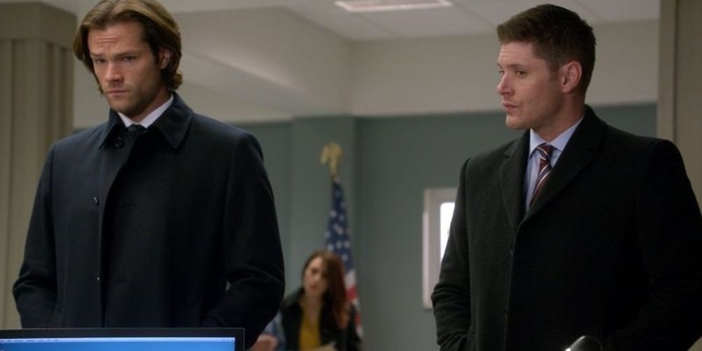 Sam and Dean wear trench coat suits in Supernatural Cropped 1