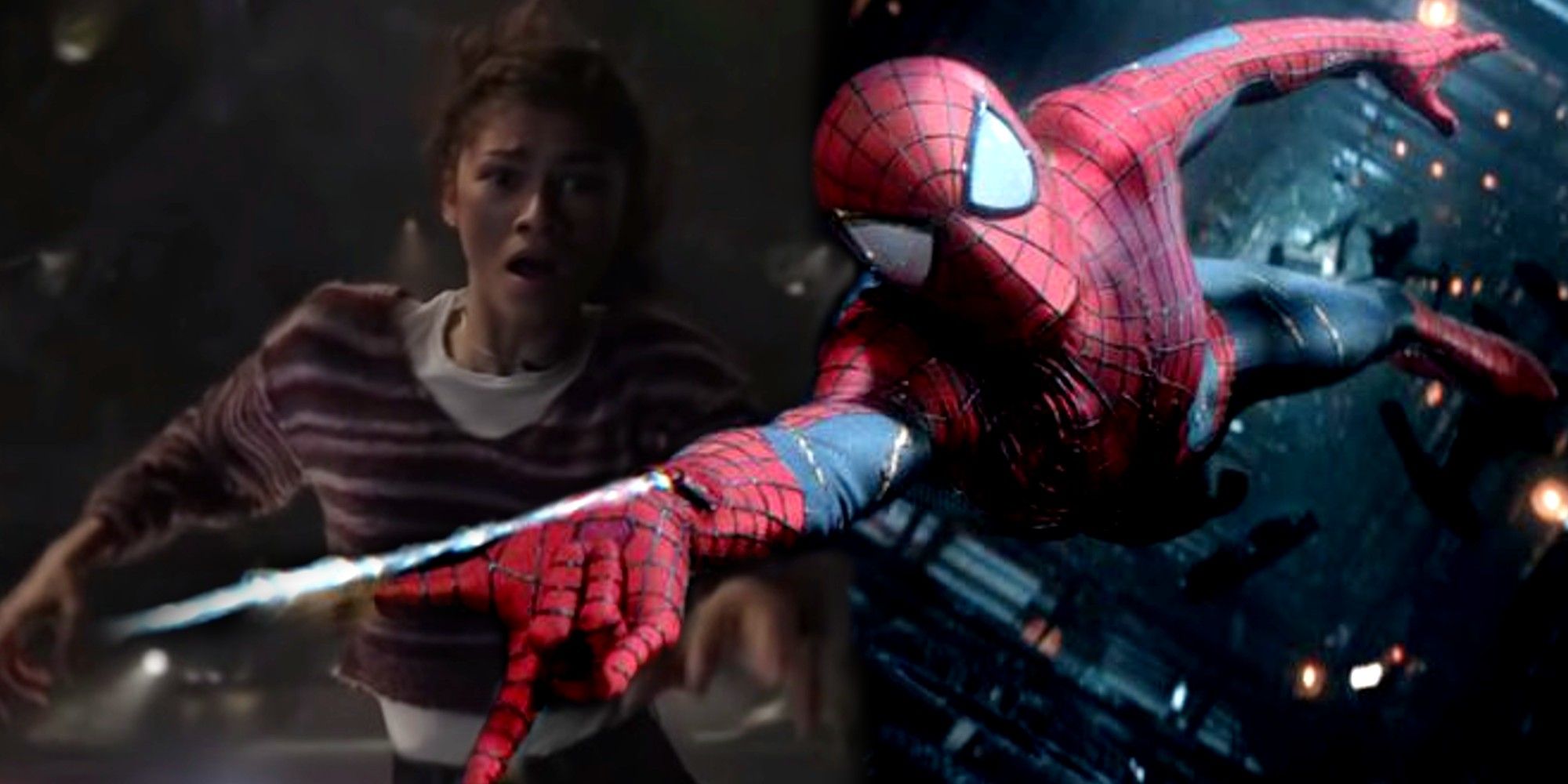 Spider Man No Way Home Zendaya as MJ and Andrew Garfield as Spider Man MJ Save