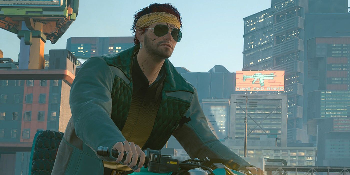 Best Cyberpunk 2077 Mods In 2022 To Update The Game Screen Rant   Cyberpunk 2077 V On Bike 