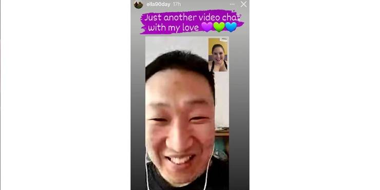The snapshot shows her and Johnny on a video chat with Ella | 90 day fiance