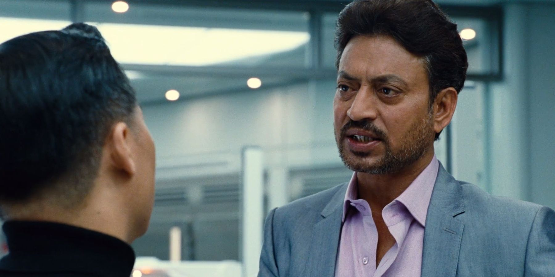 Simon Masrani confronting Dr. Henry Wu about the Indominus Rex in Jurassic World