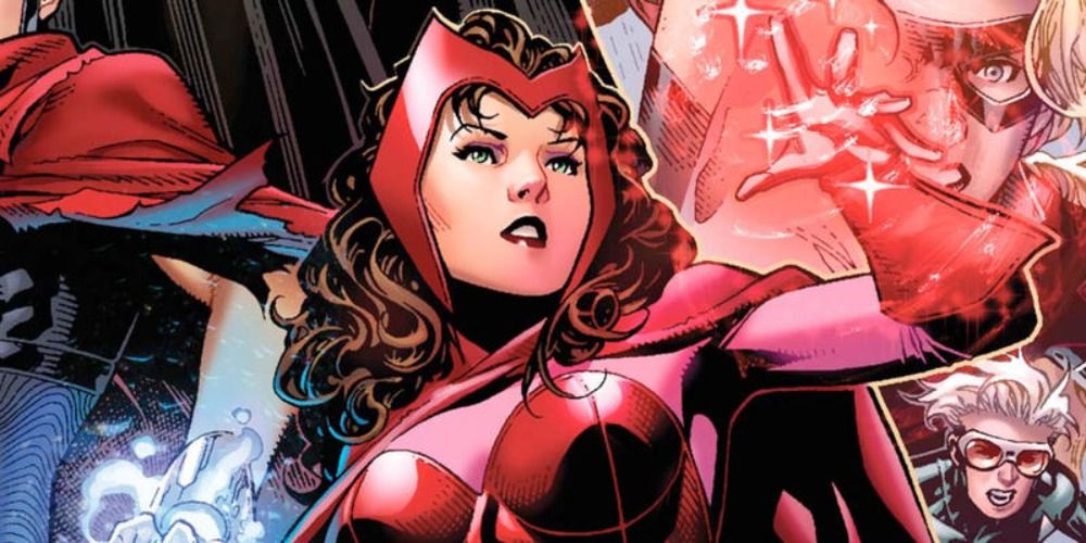 An image of Wanda using her powers in the comics