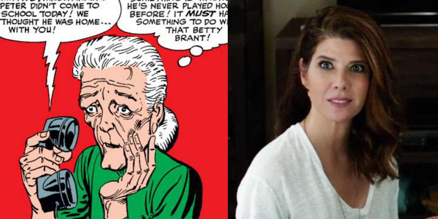 Aunt May comics and Marisa Tomei