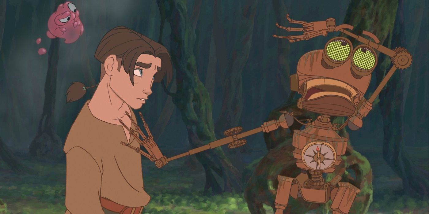 B.E.N. and Jim meet for the first time in Treasure Planet