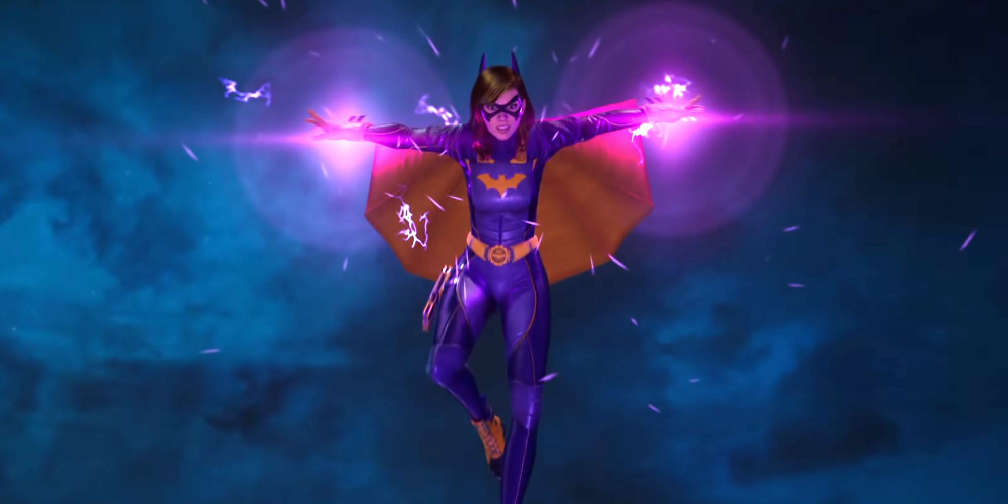 Batgirl performing an aerial attack in Gotham Knights