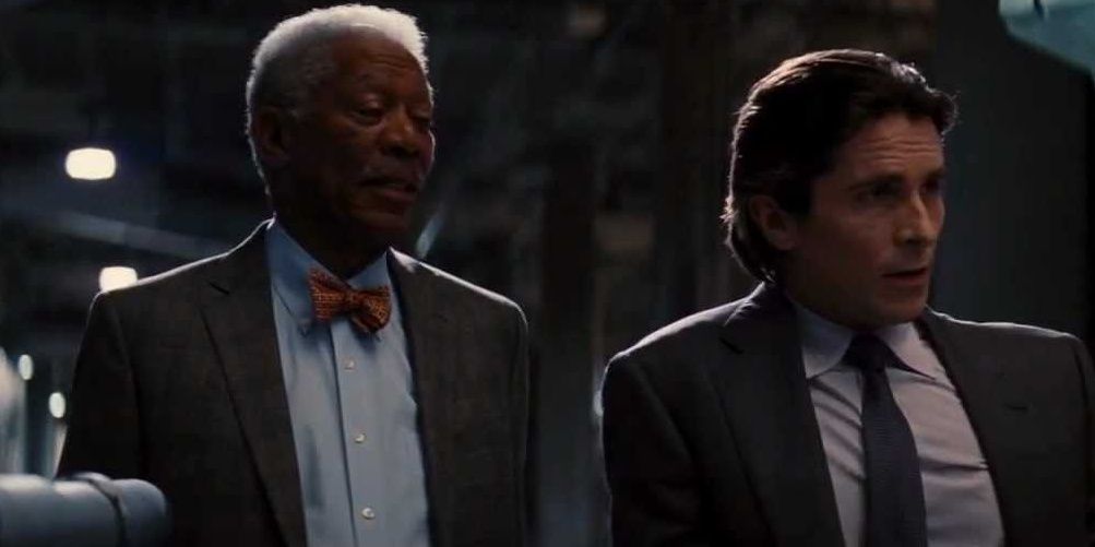 Bruce and Lucius in The Dark Knight Rises