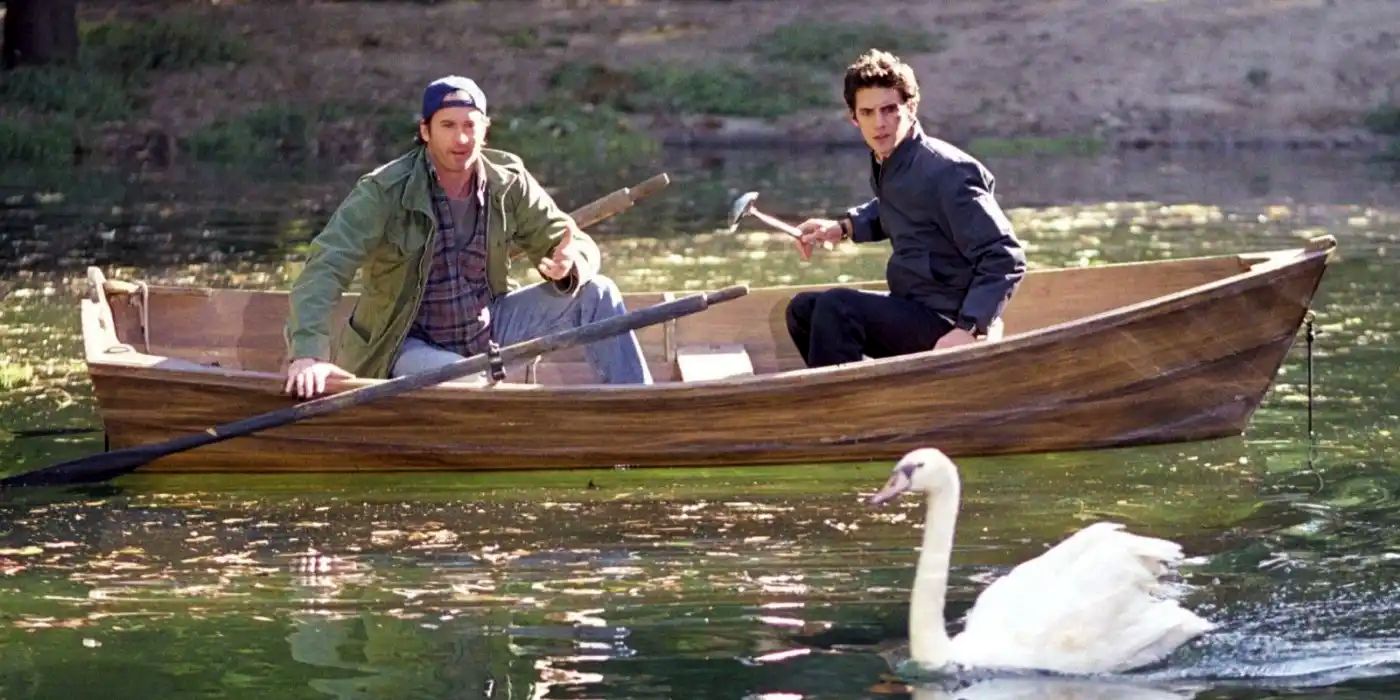 Jess Mariano and Luke Danes with swan