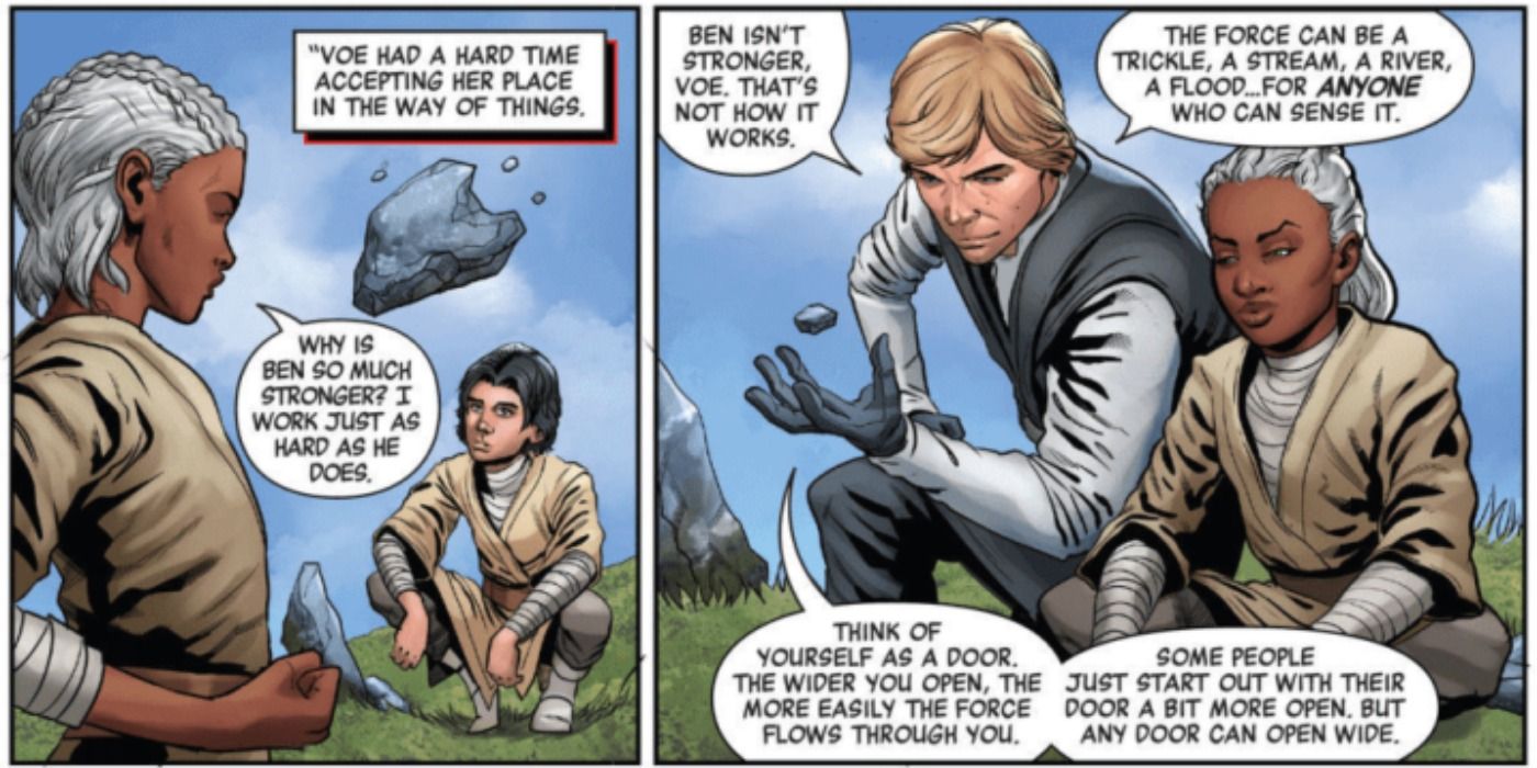 Luke teaches his students in the Rise of Kylo Ren comic
