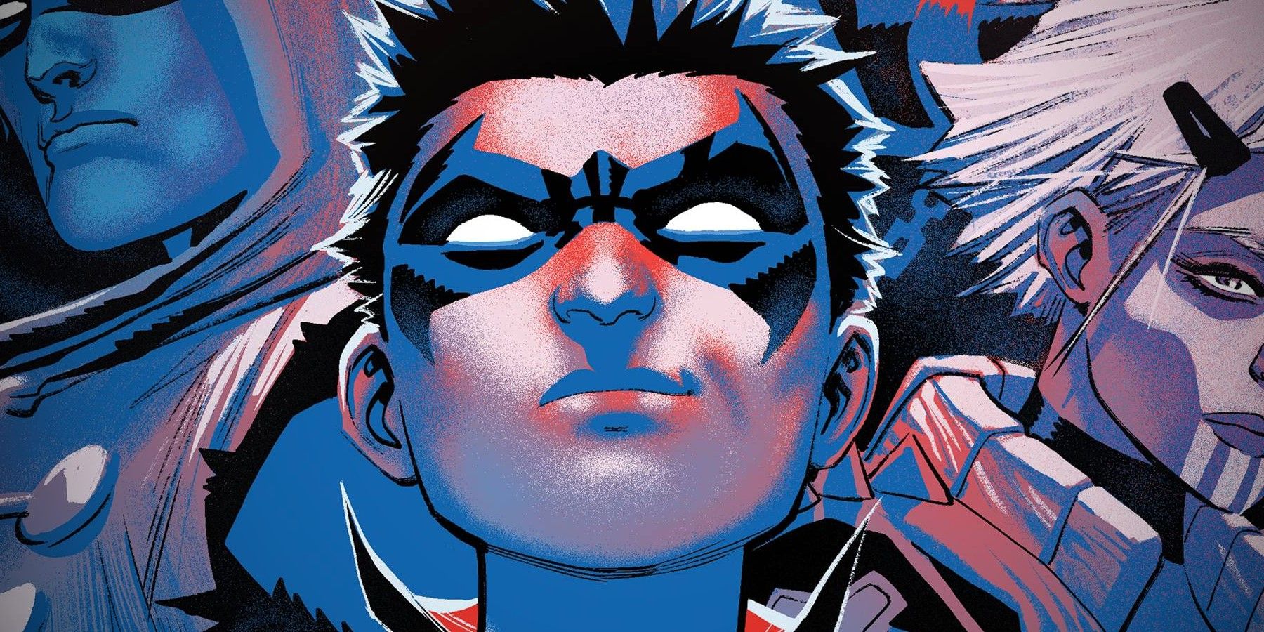 Robin Damian Wayne in Blue and Red Comic Art