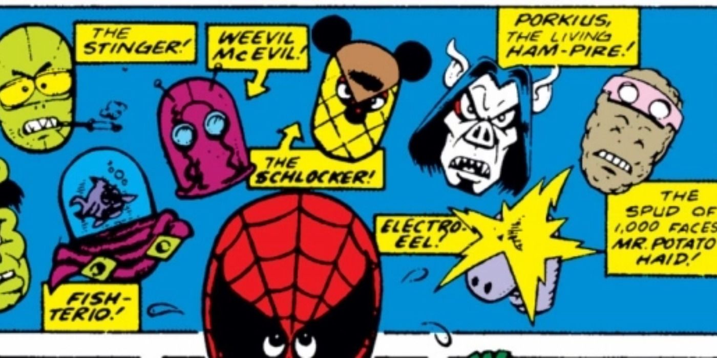 Spider Ham confronts his many villains in Marvel Comics.