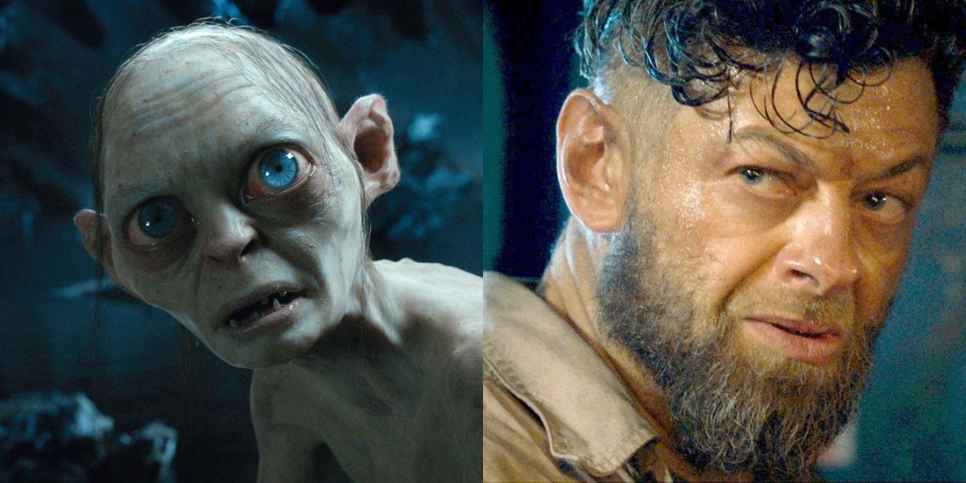 Split images of Andy Serkis as Gollum and Ulysses Klaue