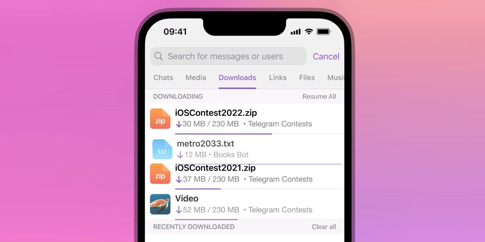 new update of telegram