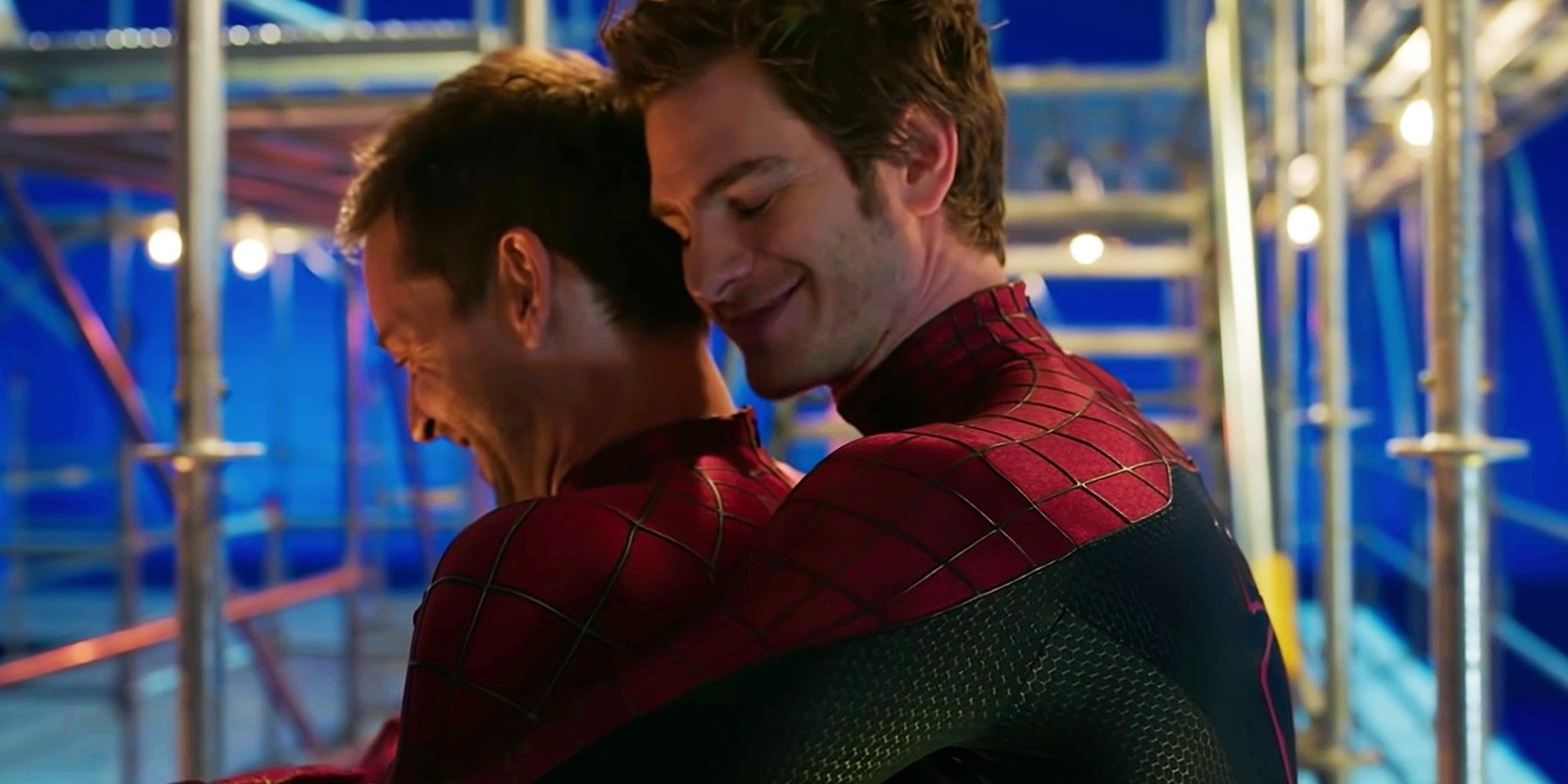Tobey Maguire and Andrew Garfield in Spider Man No Way Home Gag Reel