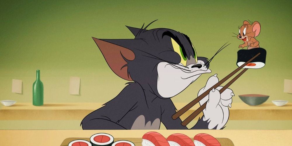 Tom eating sushi in Tom and Jerry