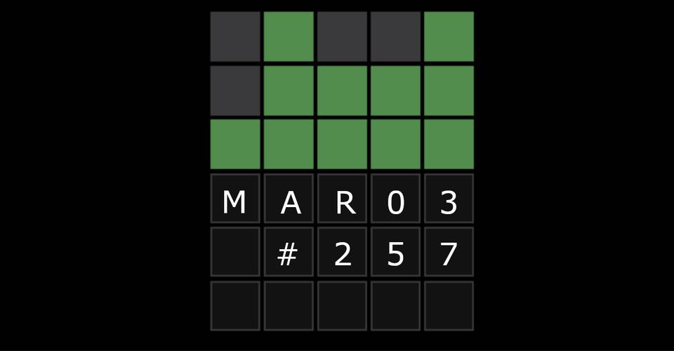 Wordle 257: March 3, 2022 Answer | Screen Rant