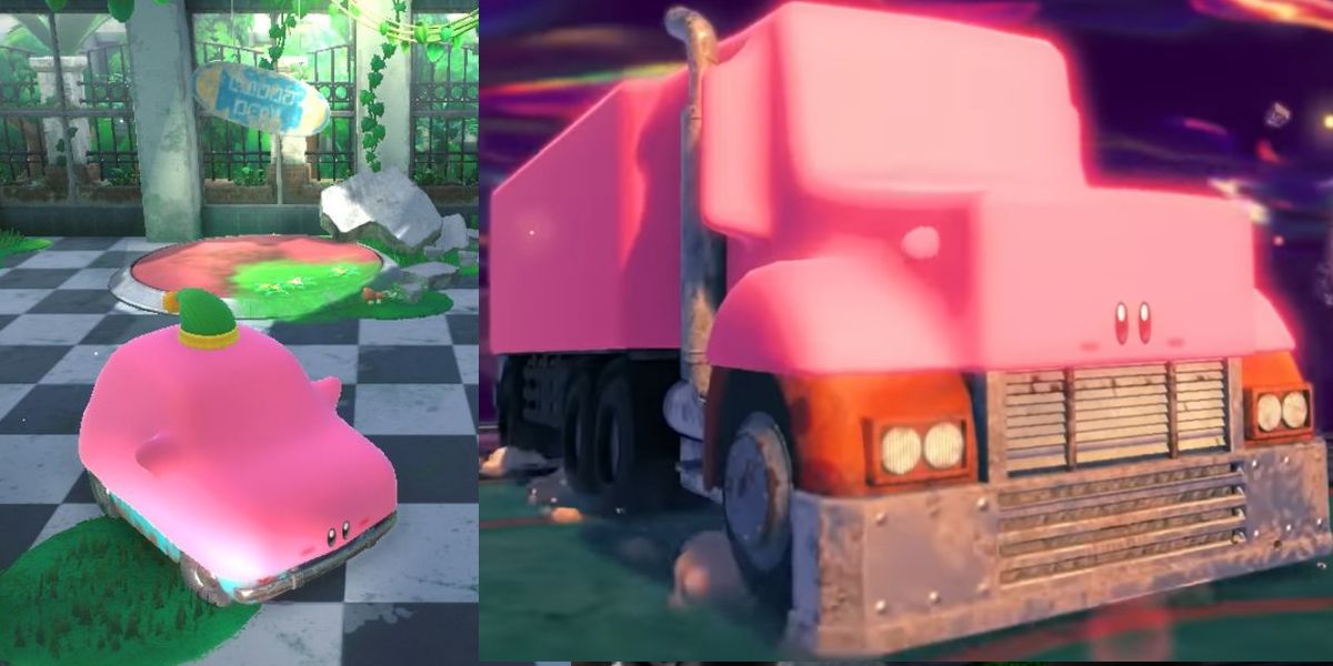 kirby car and big rig mouth