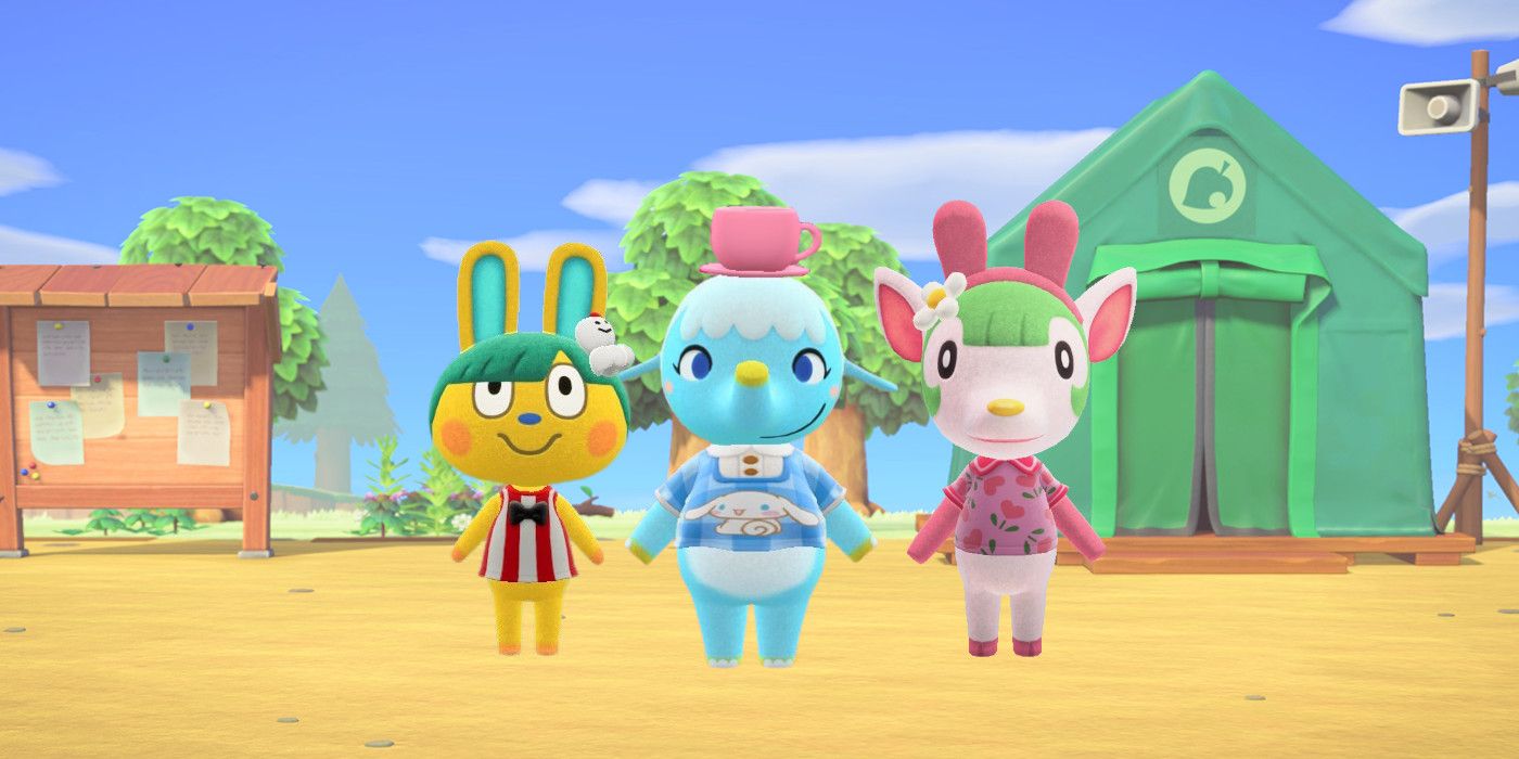 ACNH Campsite with sanrio characters