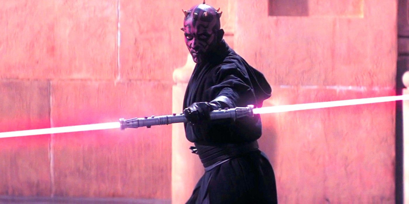 Darth Maul with double lightsaber in Star Wars Episode I The Phantom Menace