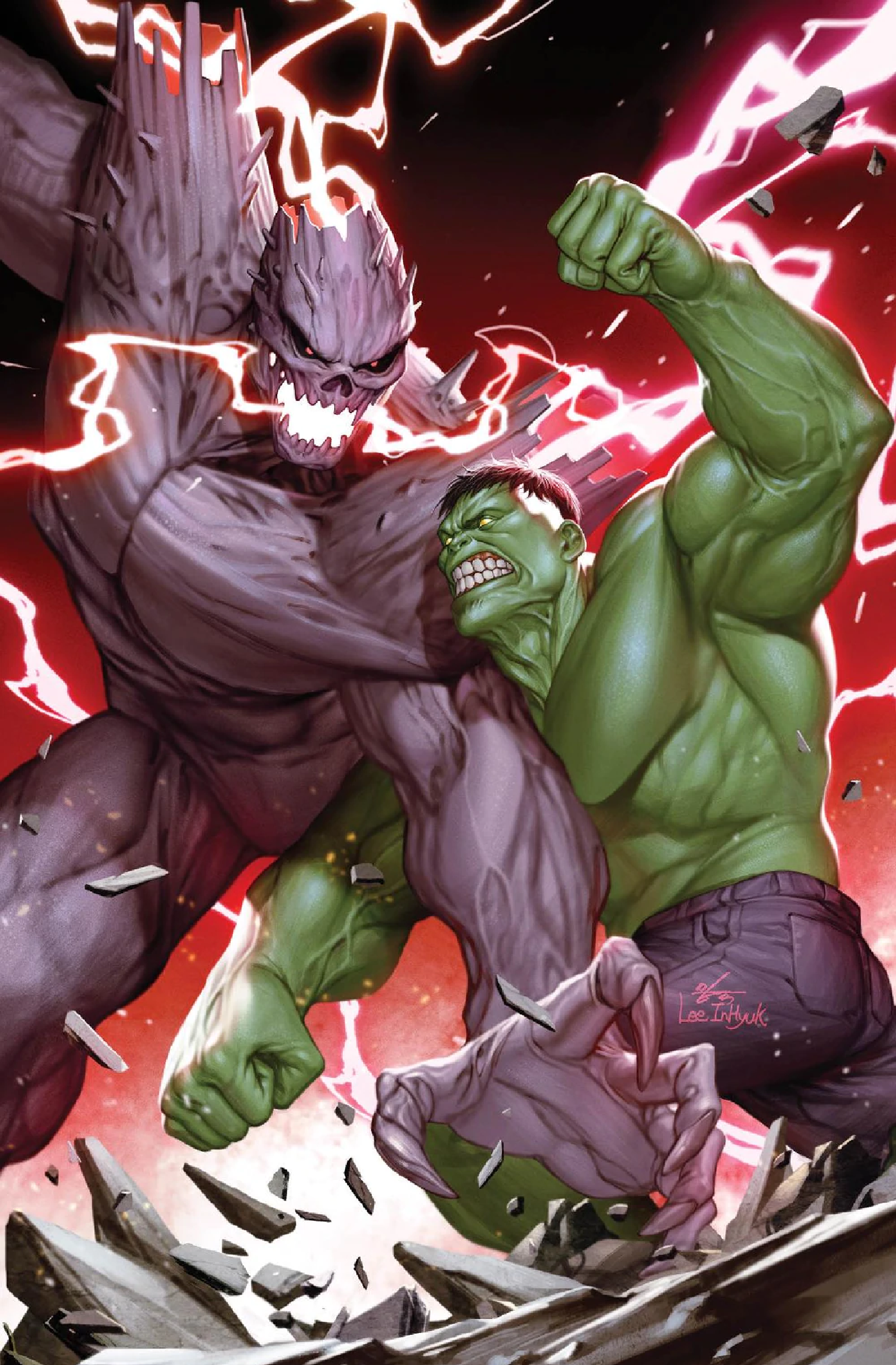 Hulk 6 InHyuk Lee Variant B cover art of titan