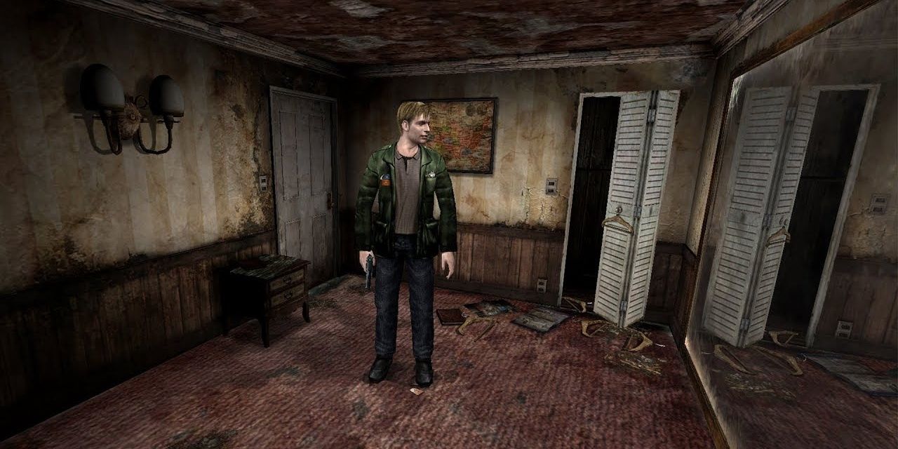 James Sutherland in an empty room in Silent Hill 2 Cropped