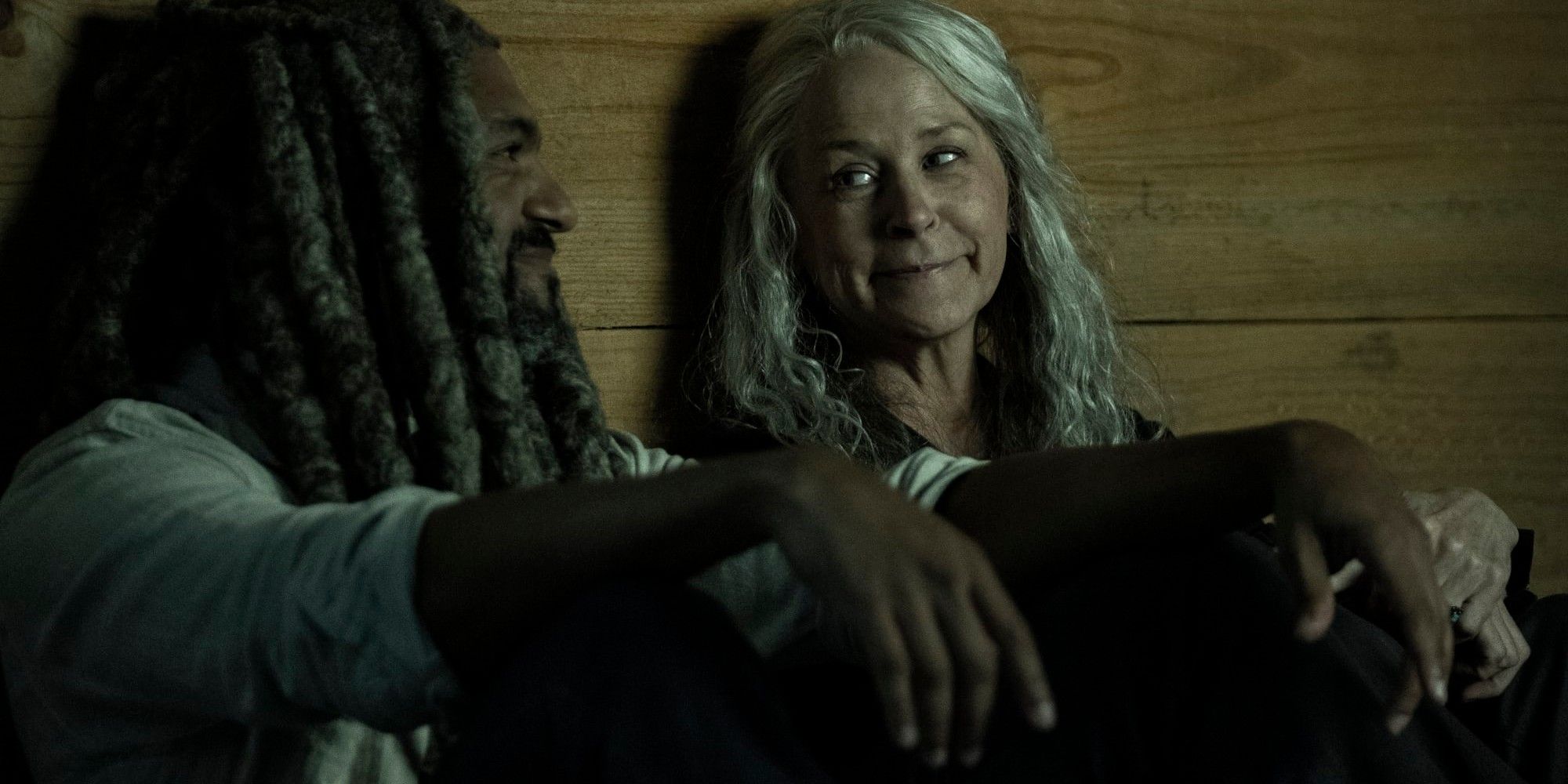 Khary Payton as Ezekiel and Melissa McBride as Carol in Walking Dead