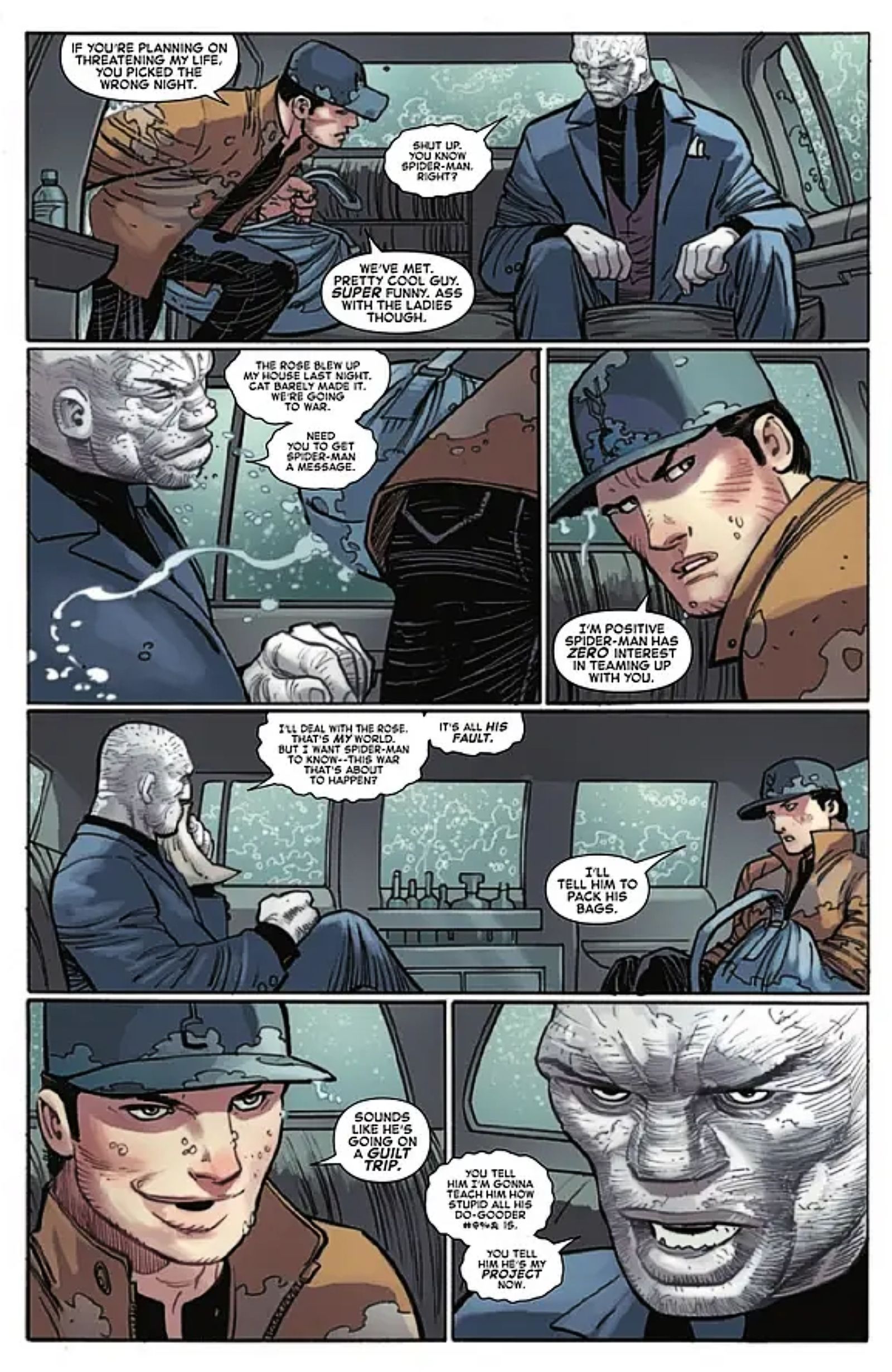 Peter Parker goes undercover and talks with Tombstone in Amazing Spider Man 1
