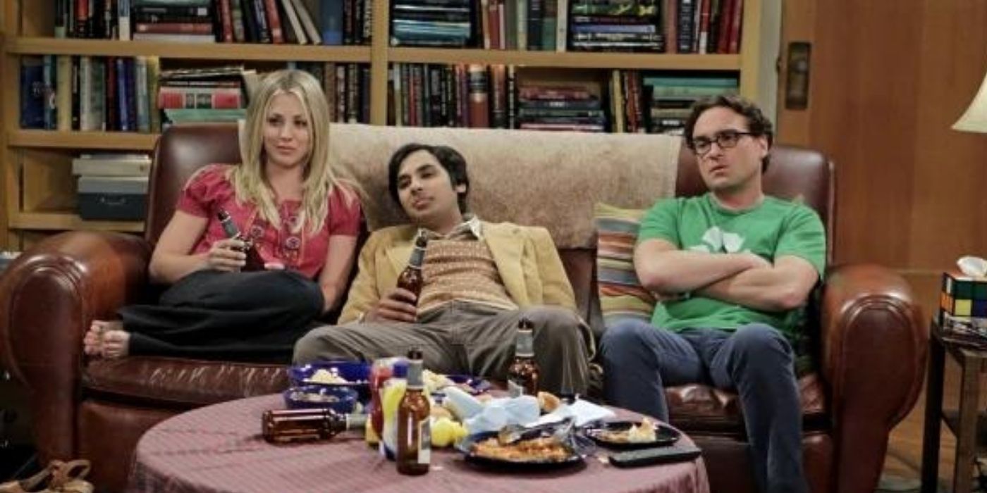 Raj joins Penny and Leonard on their date at home on TBBT