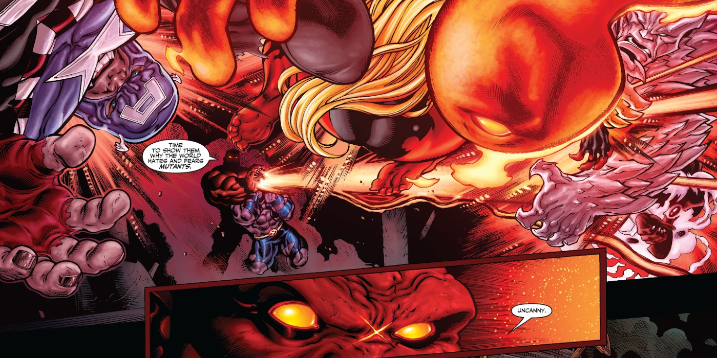 Red Hulk Cyclops powers optic blast avengers