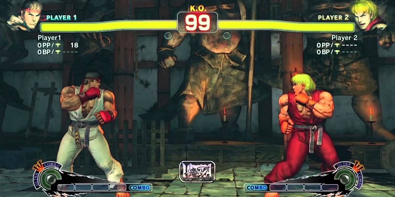 Ryu and Ken fighting in Street Fighter IV Cropped