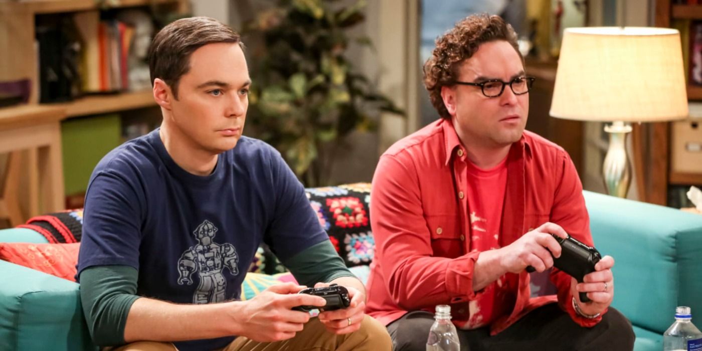 Sheldon and Leonard playing video games in The Big Bang Theory season 12