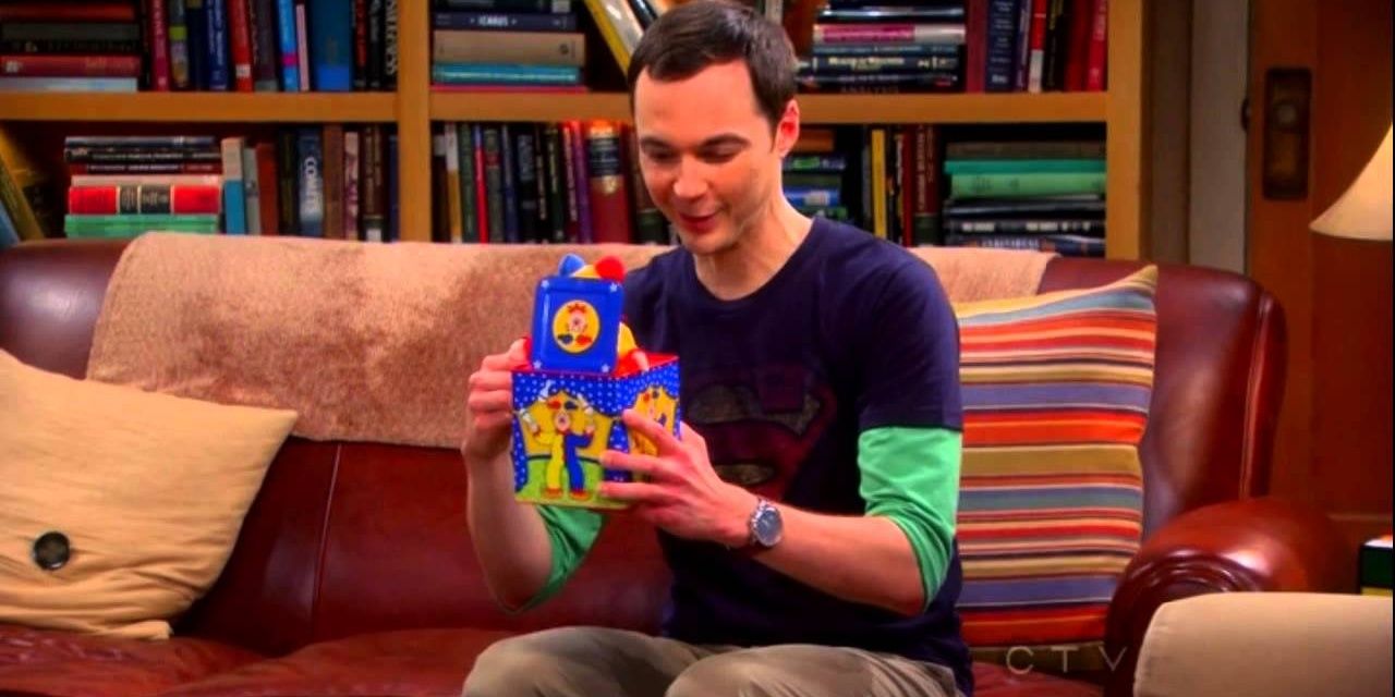 Sheldon with a toy in The Big Bang Theory Cropped