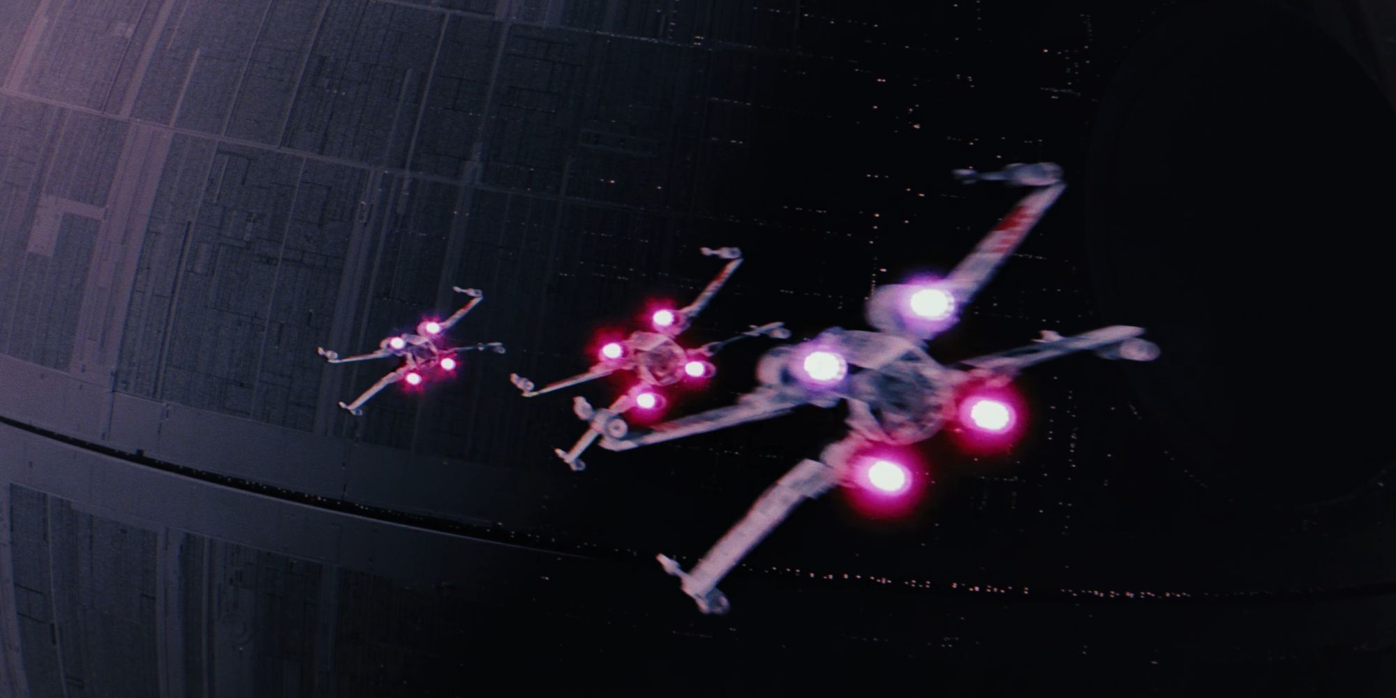 X Wings flying towards the Death Star in Star Wars A New Hope