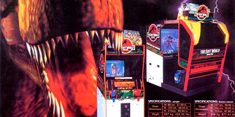 the lost world jurassic park arcade cabinet advertisement