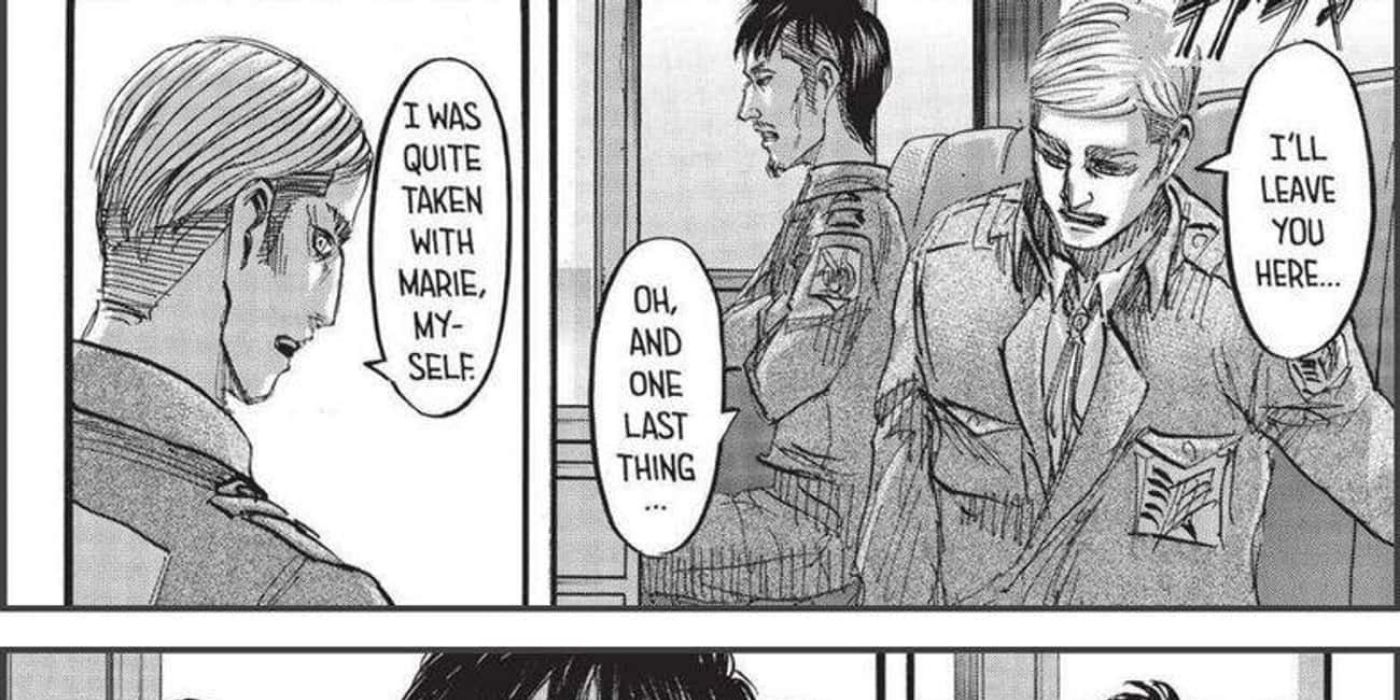 Erwin talking to Nile in the manga