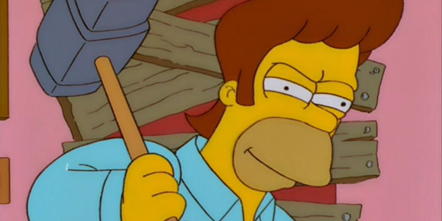 Homer with evil hair in The Simpsons