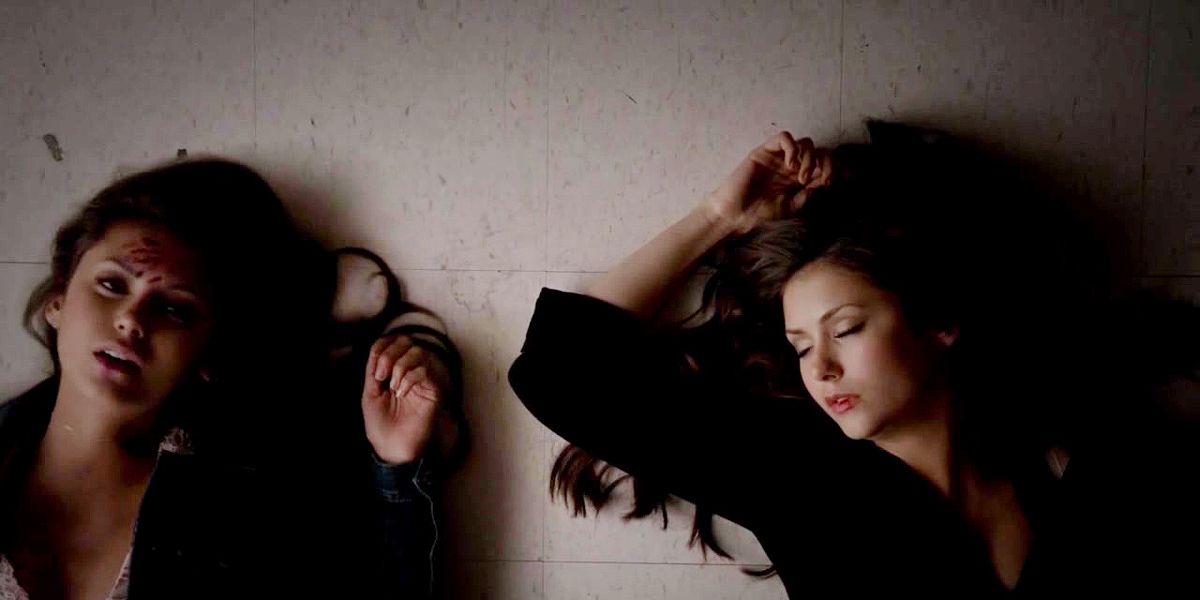 Image of Elena Gilbert and Katherine Pierce on The Vampire Diaries