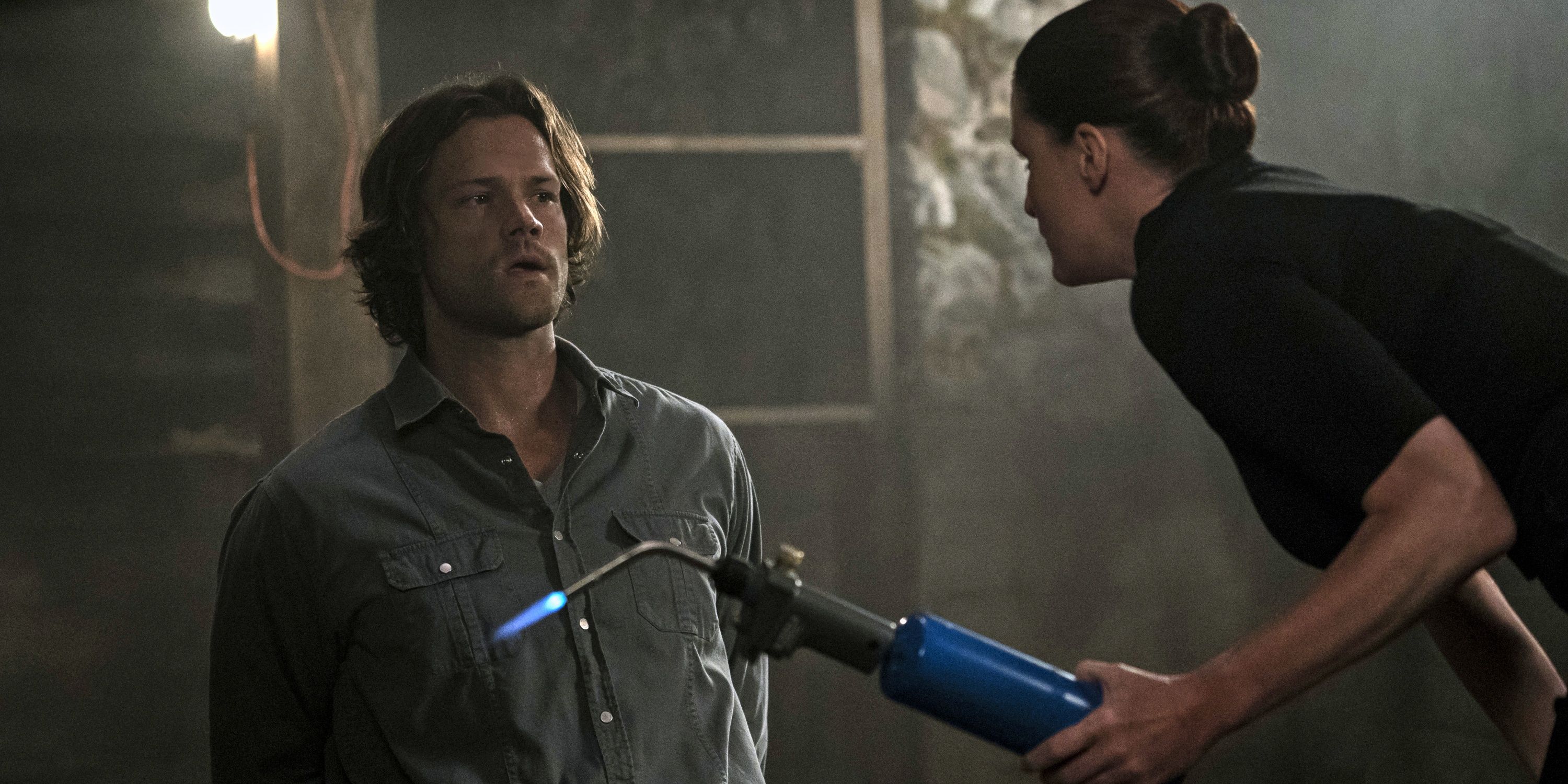 Sam Winchester being tortured by Men of Letters in Supernatural Cropped
