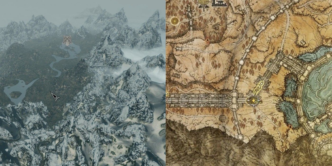 Skyrim’s Map Compared To Elden Ring’s Lands Between