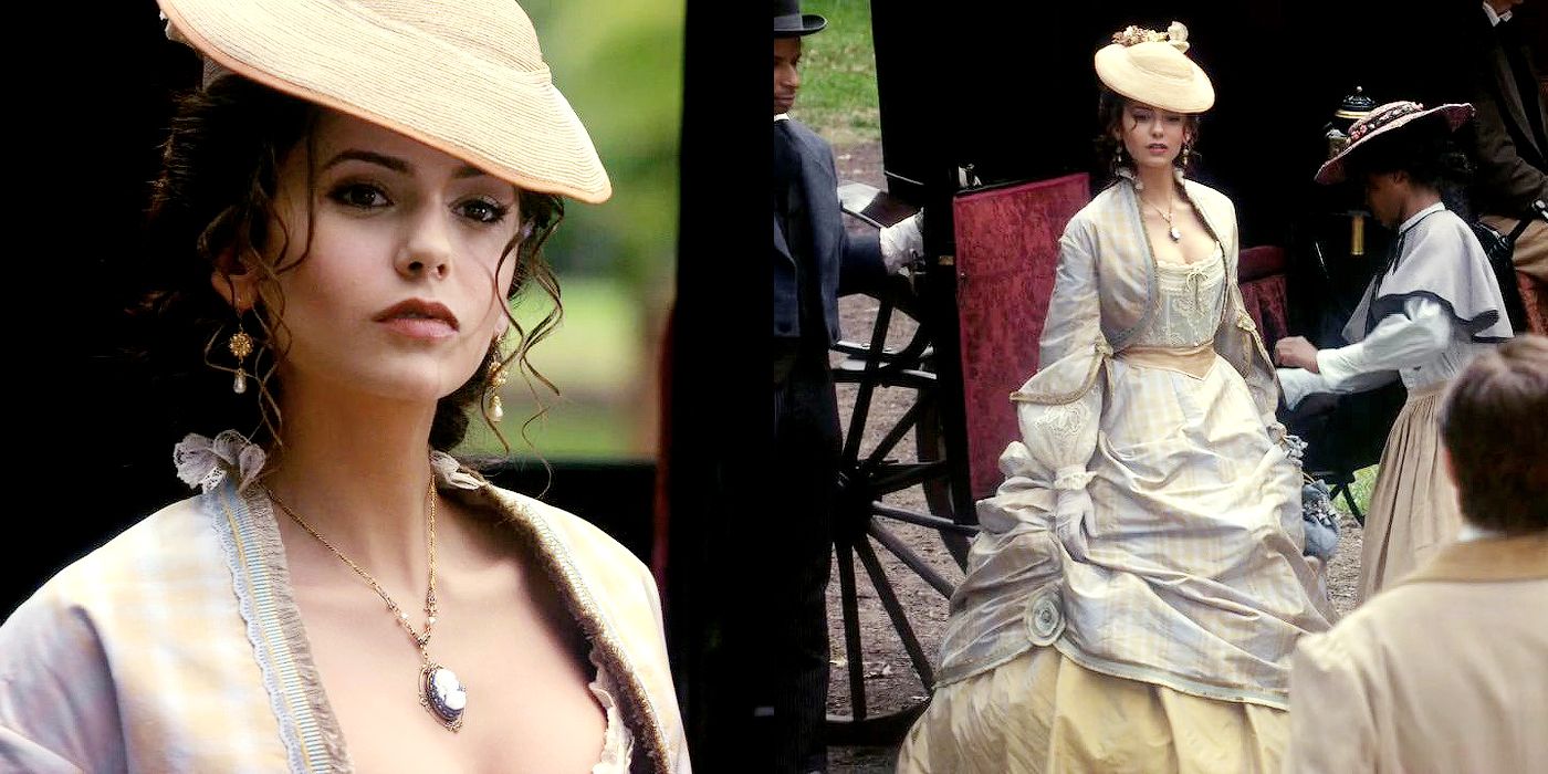Split image of Katherines dress on The Vampire Diaries