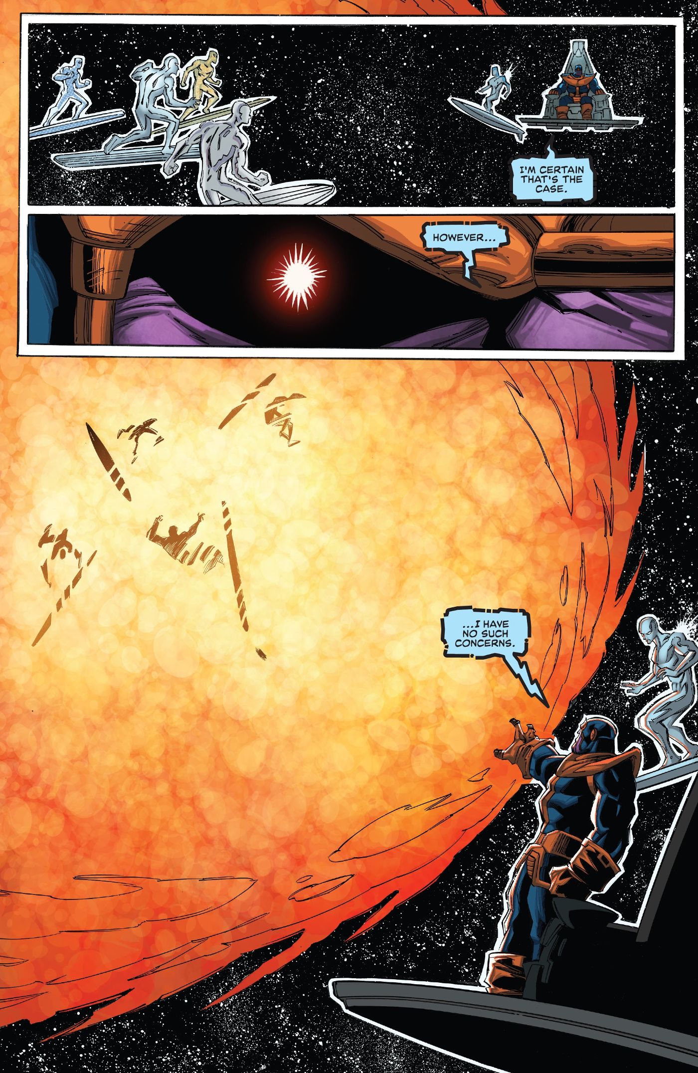 Thanos blasts four Silver Surfer