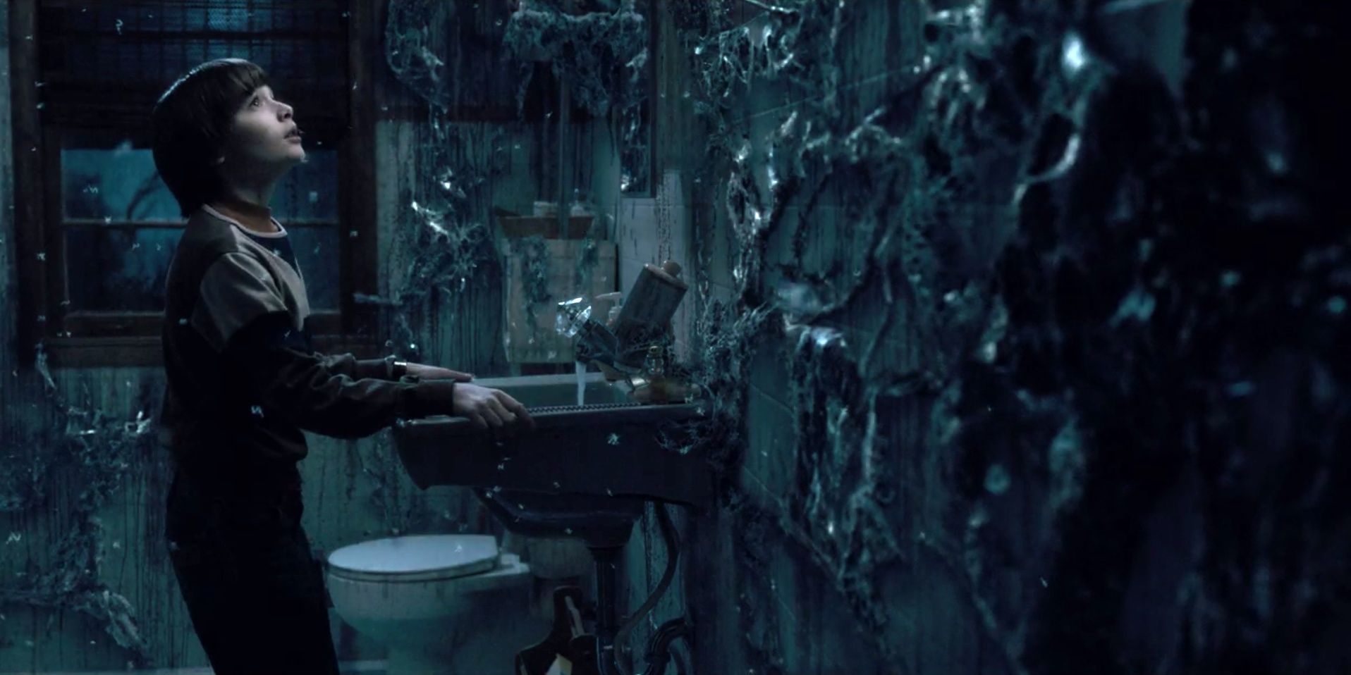 Will looking at a rotting bathroom in Stranger Things Cropped