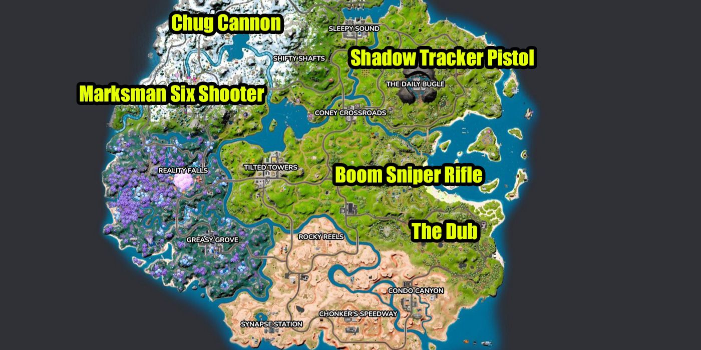 All Exotic Weapons Locations in Fortnite Chapter 3 Season 3